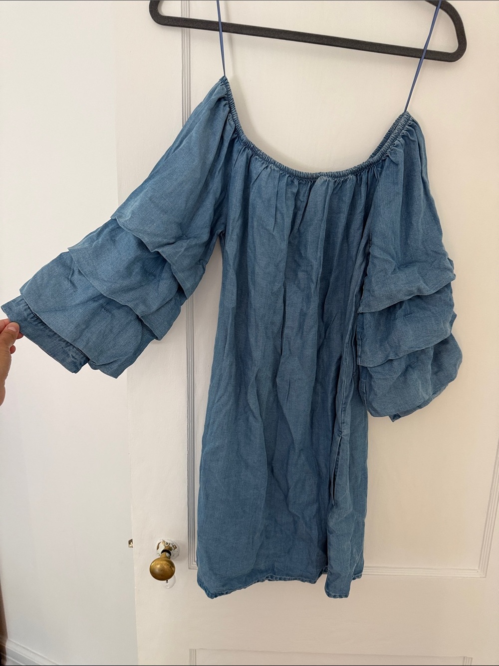 Zara off shoulder denim dress